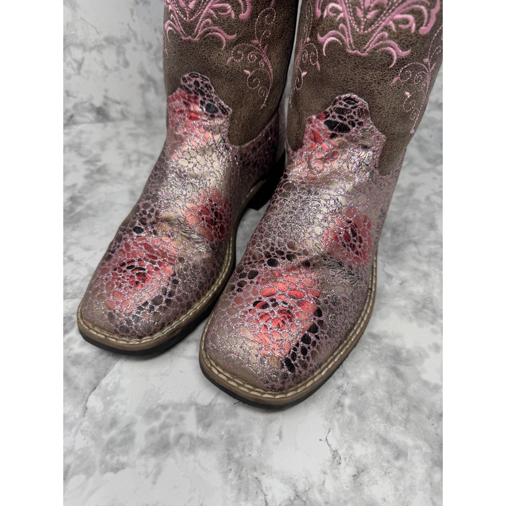 Old West Boho Metallic Pink Floral Snakeskin Western Boot 6.5/5 youth
Festival - Picture 2 of 10